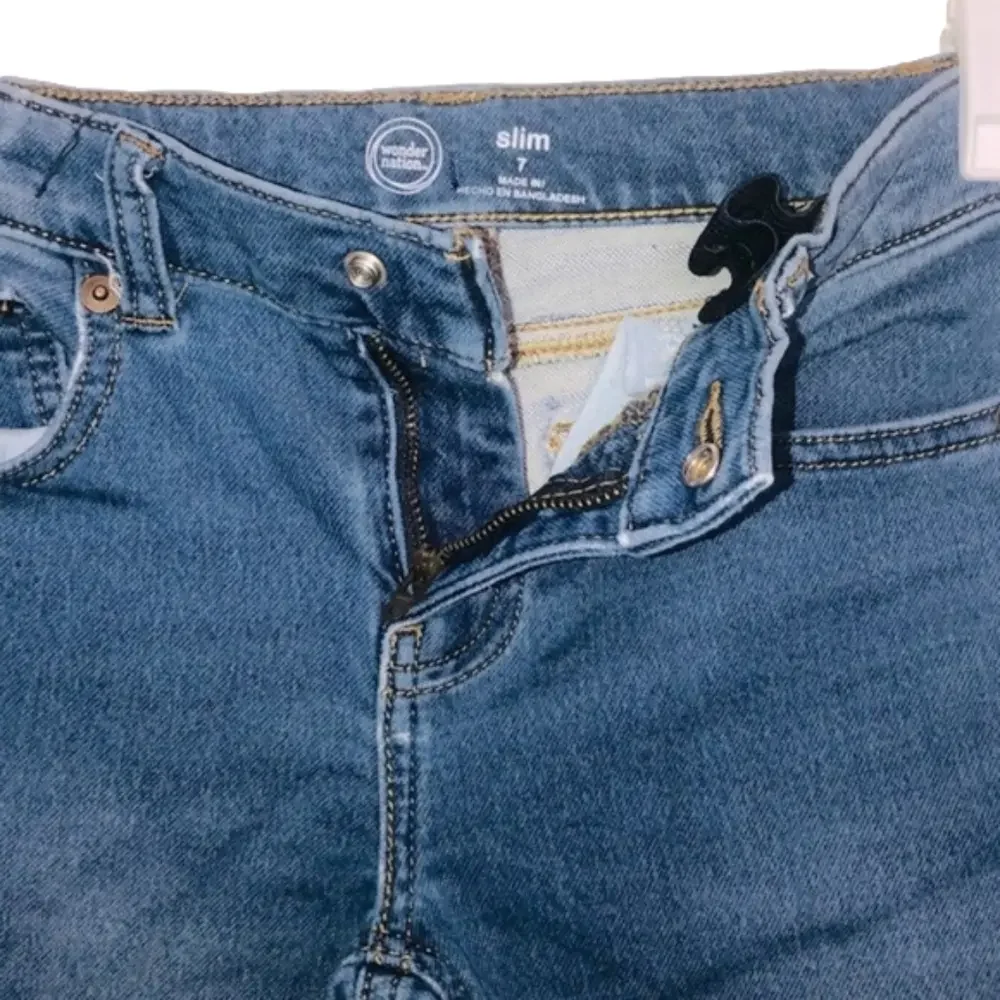 WONDER NATION Medium Wash Distressed Slim Jeans